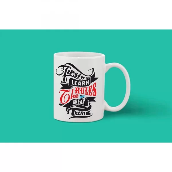 Generic Printed Ceramic Coffee Mug - 1 Pieces, White, 11oz - Image 2