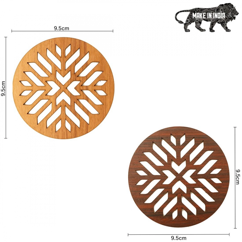 Wooden Coasters for Tea Coffee (Set of 4) - Image 2