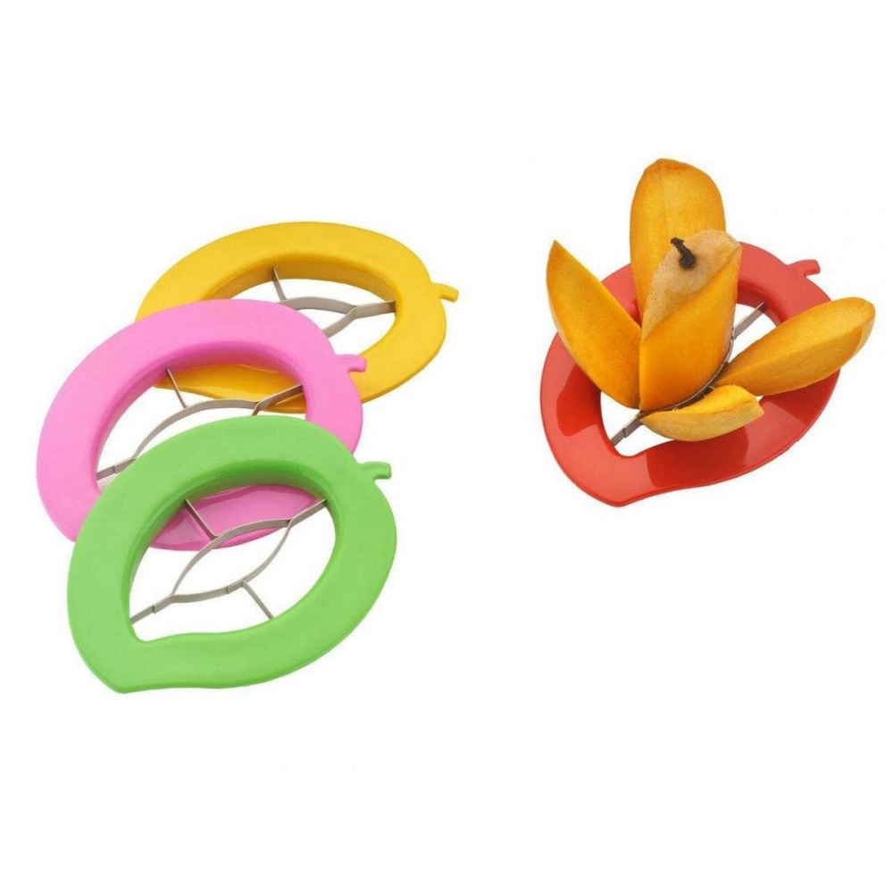 Generic Pack of 4_Mango Cutter Chopper Slicer Tool Slicing Machine with 4 Stainless Steel Blades (Color: Assorted) - Image 3