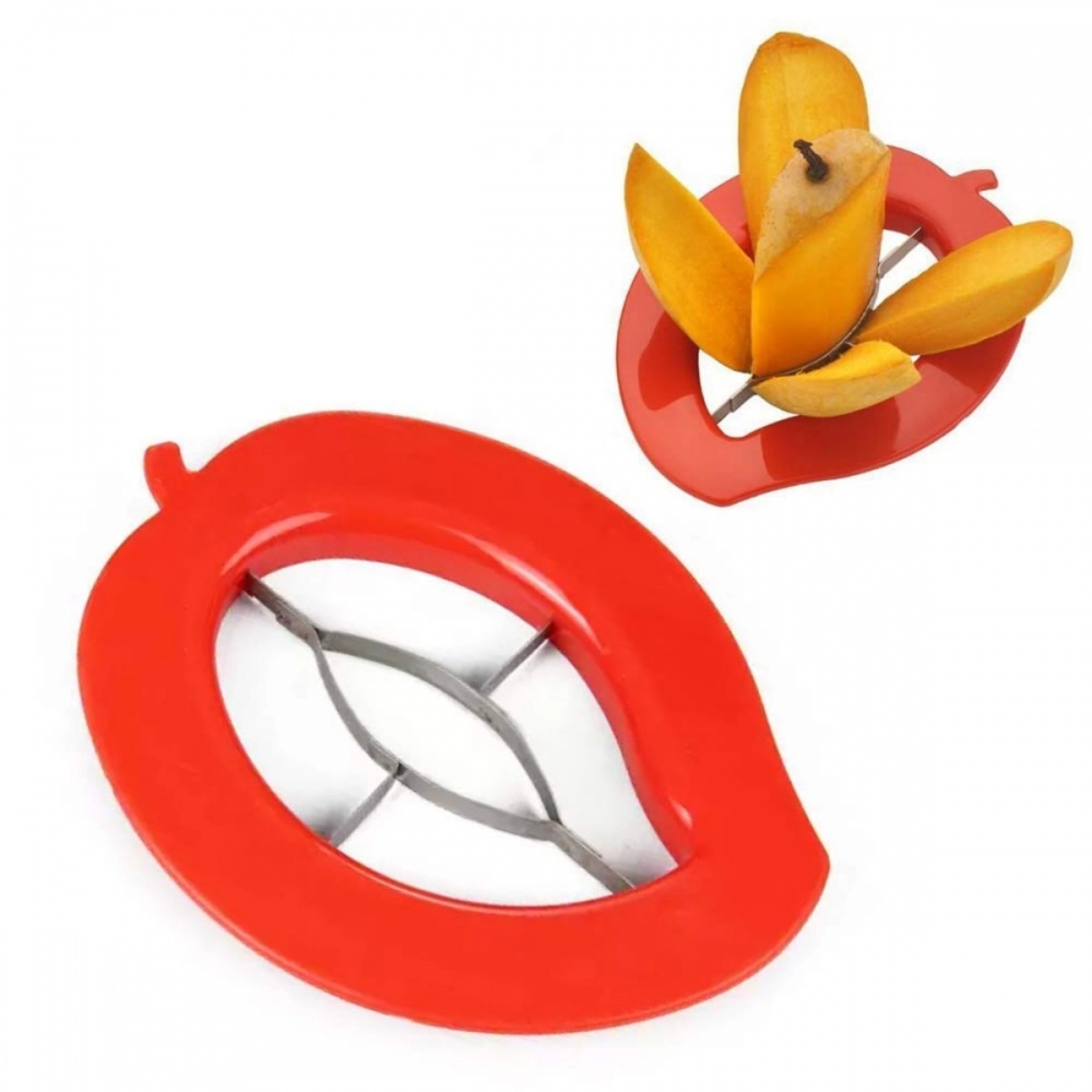 Generic Pack of 4_Mango Cutter Chopper Slicer Tool Slicing Machine with 4 Stainless Steel Blades (Color: Assorted) - Image 5