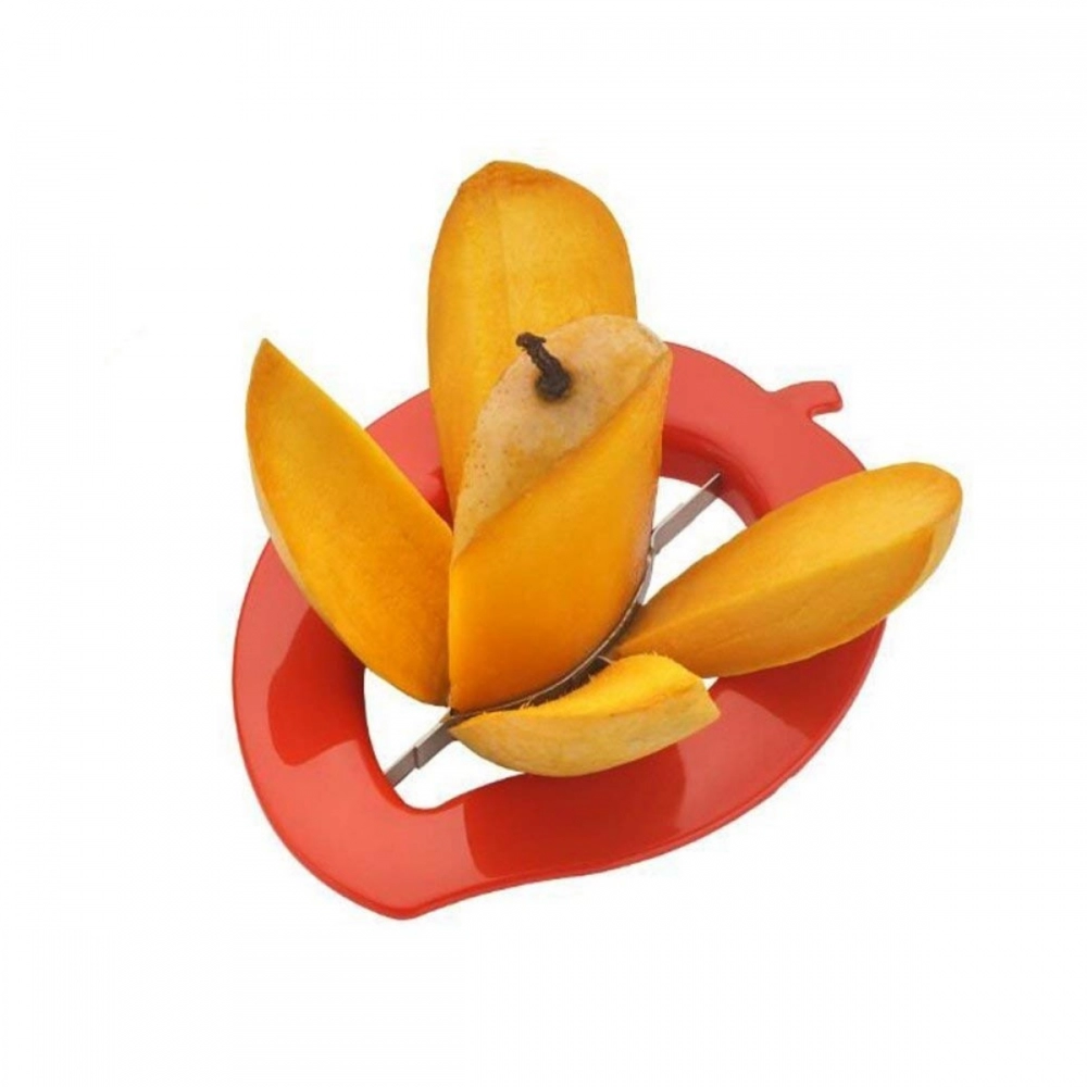 Generic Pack of 4_Mango Cutter Chopper Slicer Tool Slicing Machine with 4 Stainless Steel Blades (Color: Assorted) - Image 4