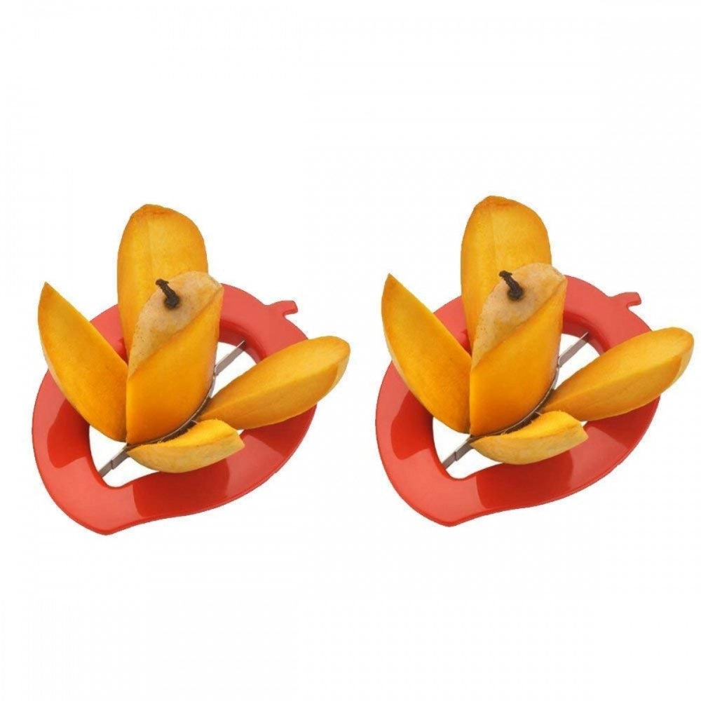 Generic Pack of 4_Mango Cutter Chopper Slicer Tool Slicing Machine with 4 Stainless Steel Blades (Color: Assorted) - Image 2