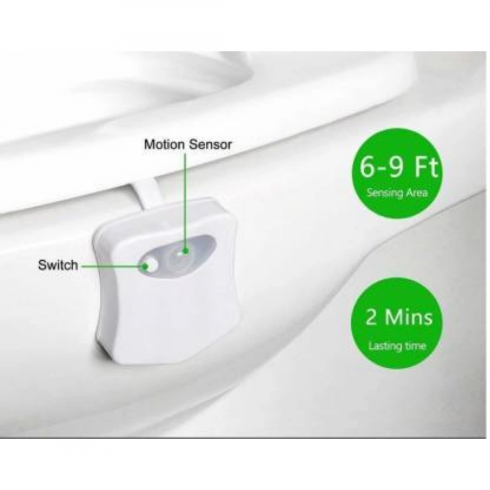 Generic LED Light Sensor Motion Activated Glow Bowl Light Up Sensing Toilet Seat Night Lightning Bowl (Color: Assorted) - Image 2