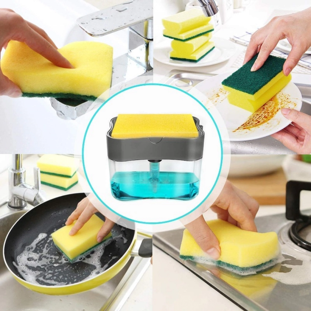 Generic Soap Dispenser 2 In 1 Sink Dishwasher Liquid Holder (Color: Assorted) - Image 2