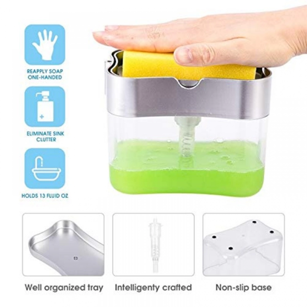 Generic Soap Dispenser 2 In 1 Sink Dishwasher Liquid Holder (Color: Assorted) - Image 3