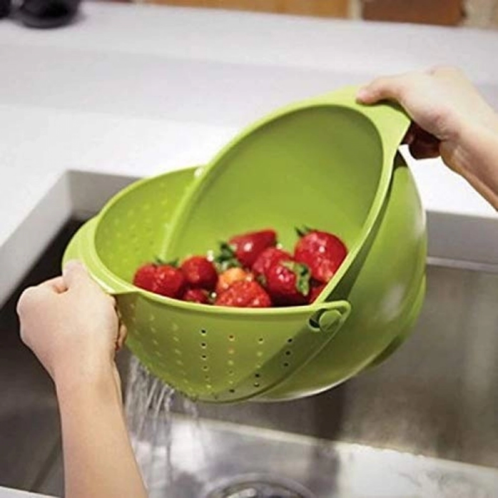 Generic Pack Of 2_Plastic Drainer Fruit Vegetable Basket (Color: Assorted) - Image 2