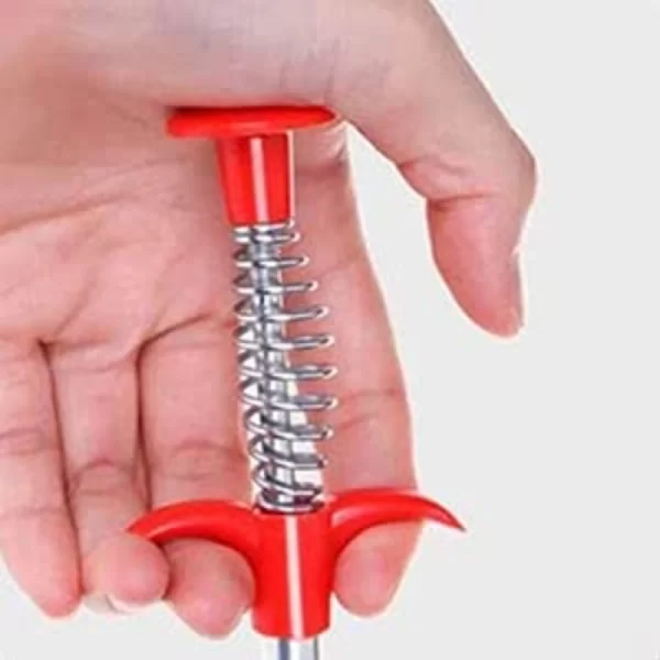Generic Metal Wire Brush Hand Kitchen Sink Cleaning Hook Sewer Dredging Device Spring Pipe Hair Dredging Tool (Color: Assorted) - Image 2