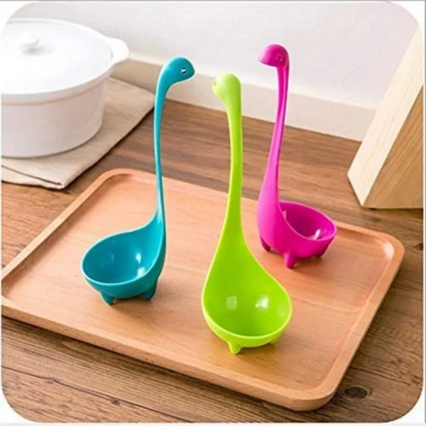 Generic Pack Of_2 Nessie Ladle Dinosaur Long Handle Soup Spoons (Color:Assorted) - Image 2