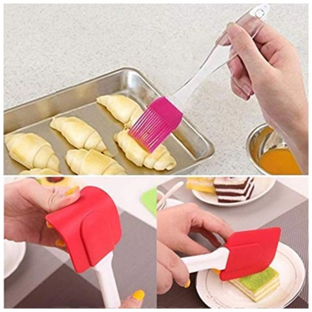 Generic Pack Of_5 Silicone Spatula And Pastry Brush (Color: Assorted) - Image 5