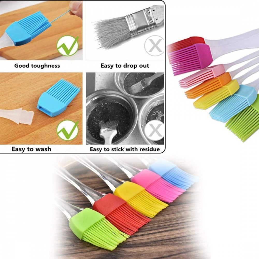 Generic Pack Of_5 Silicone Spatula And Pastry Brush (Color: Assorted) - Image 2