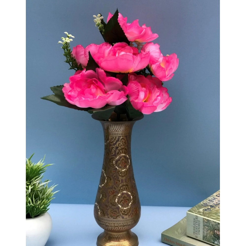 Generic Artificial Flowers Bunch Bouquet Of 7 Poppy Flowers For Home Decoration (Light Pink, Material:Silk, Polyester) - Image 2
