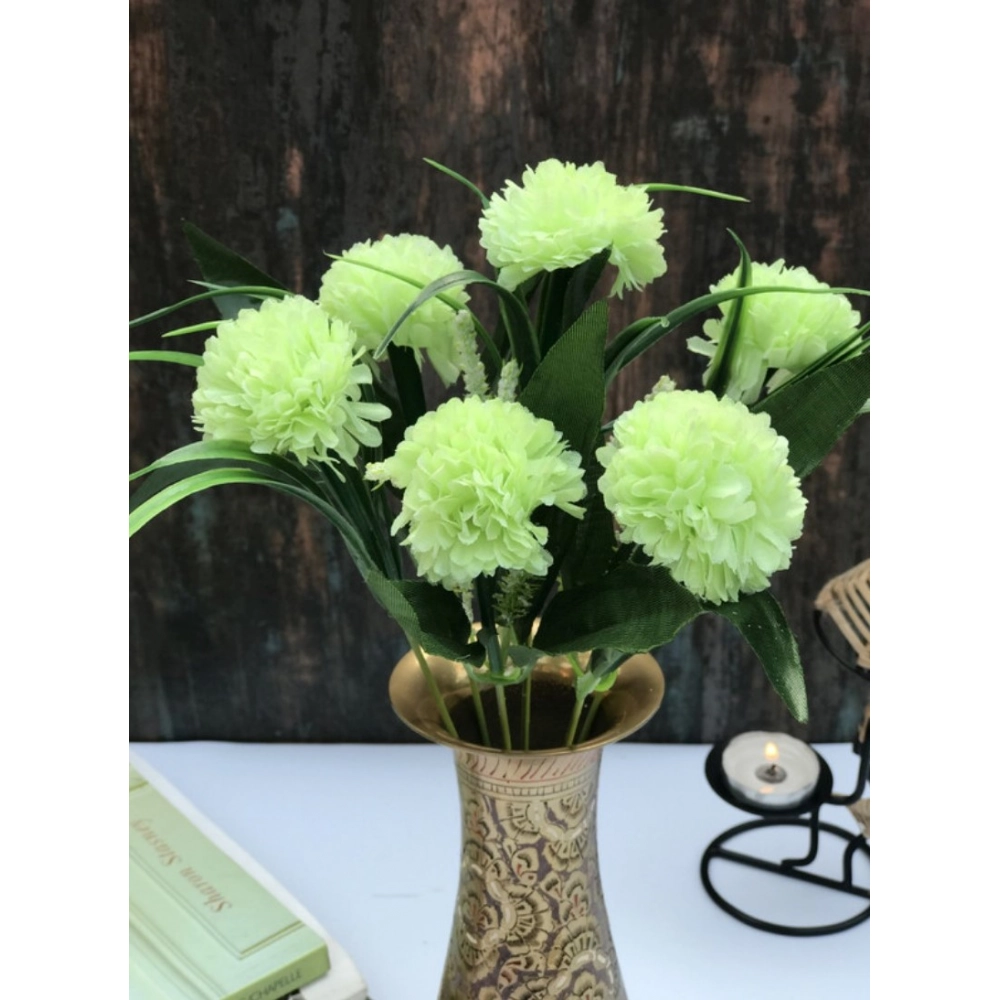 Generic Artificial Flowers Bunch Bouquet Of 6 Chrysanthemum Flowers For Home Decoration (Green, Material:Silk, Polyester) - Image 3