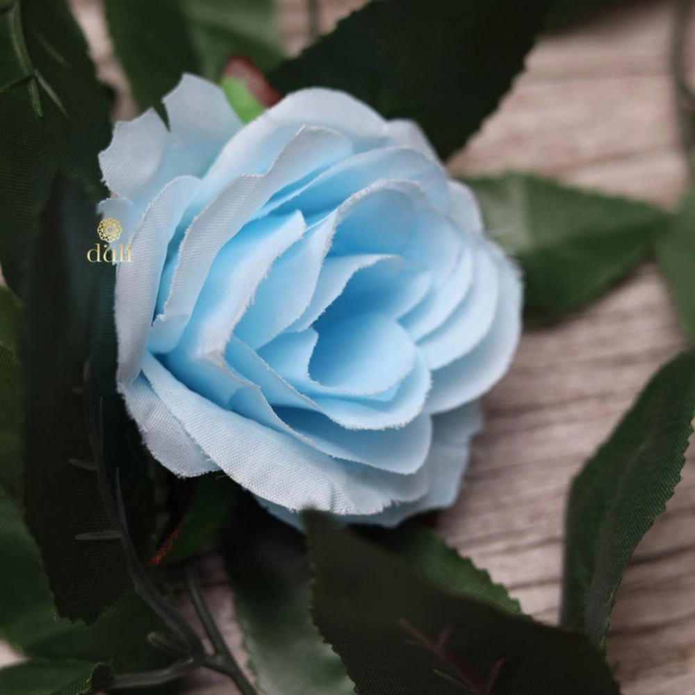 Generic Artificial Rose Vine Flowers With Green Leaves For Home Party Garden Wall Decoration (Blue, Material:Silk, Polyester) - Image 4