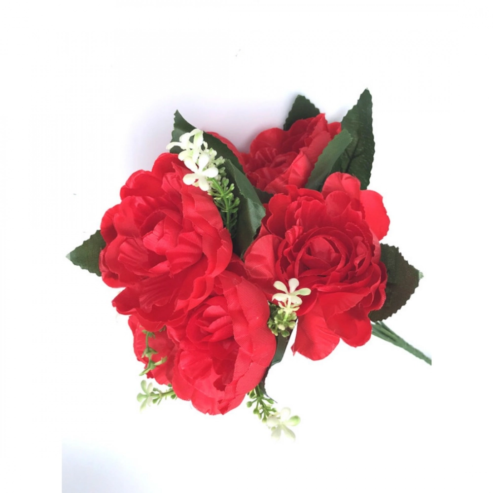 Generic Artificial Flowers Bunch Bouquet Of 7 Poppy Flowers For Home Decoration (Red, Material:Silk, Polyester) - Image 4