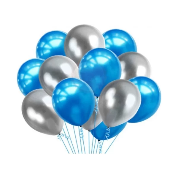 Generic 6Th Happy Birthday Decoration Combo With Foil And Star Balloons (Blue, Silver) - Image 2