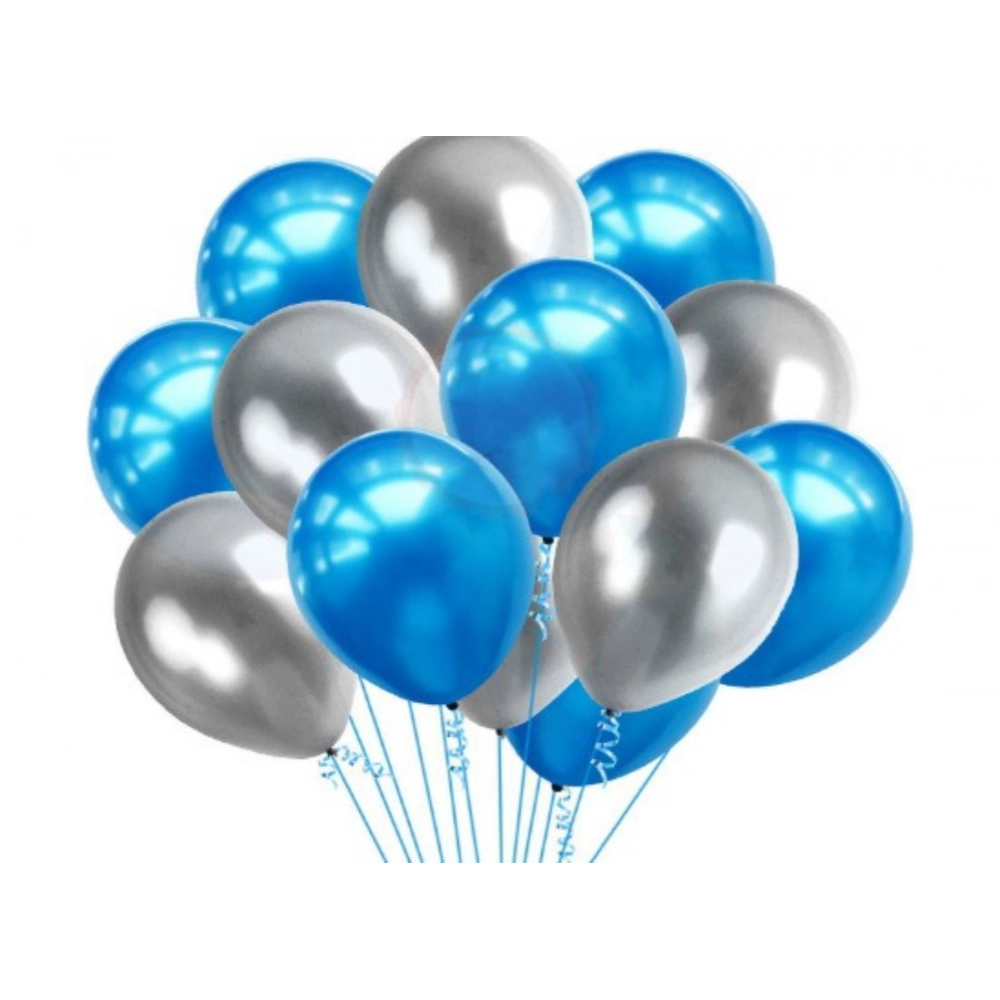 Generic 14Th Happy Birthday Decoration Combo With Foil And Star Balloons (Blue, Silver) - Image 2