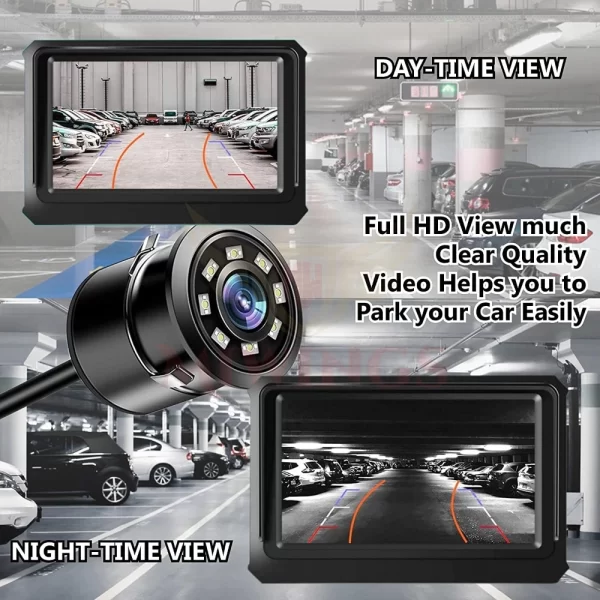 Generic Car Rear View Backup Camera 170 Wide Angle Hd Cmos Auto Parking Assistance Reverse (Black) - Image 3