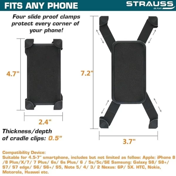 Generic Motorcycle Mobile Holder (Black) - Image 2