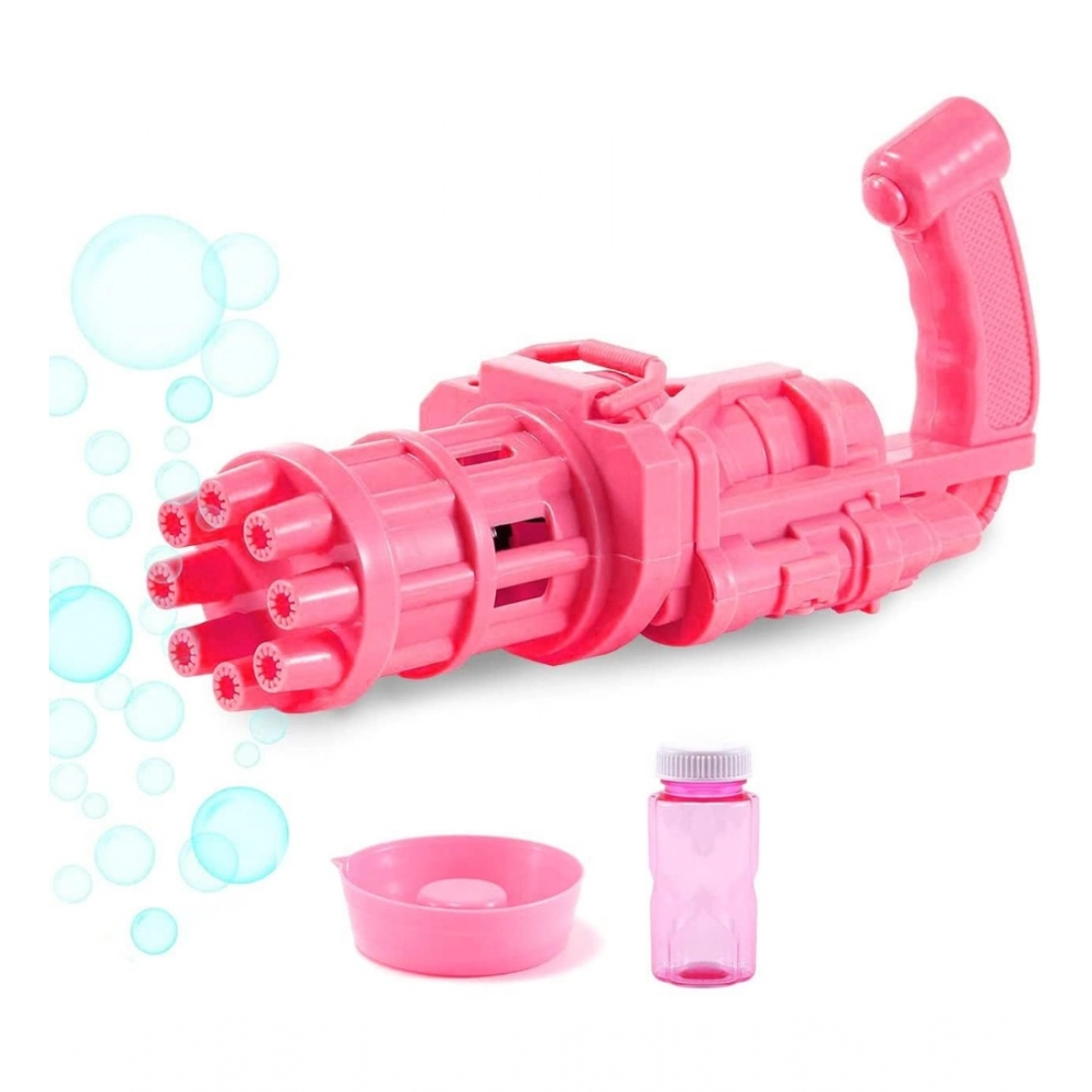 Generic Pack Of_2 Electric Gatling Bubble Gun with 8 Hole For Kids (Assorted)