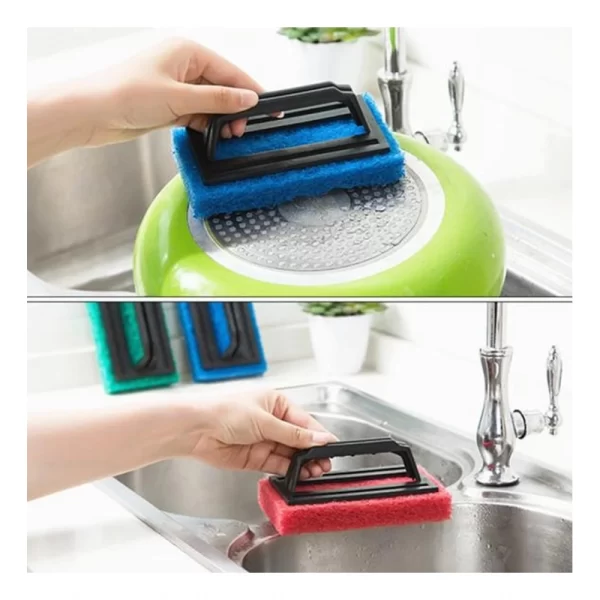 Generic Pack Of_2 Tile Cleaning Multipurpose Scrubber Brush with Handle (Assorted) - Image 4