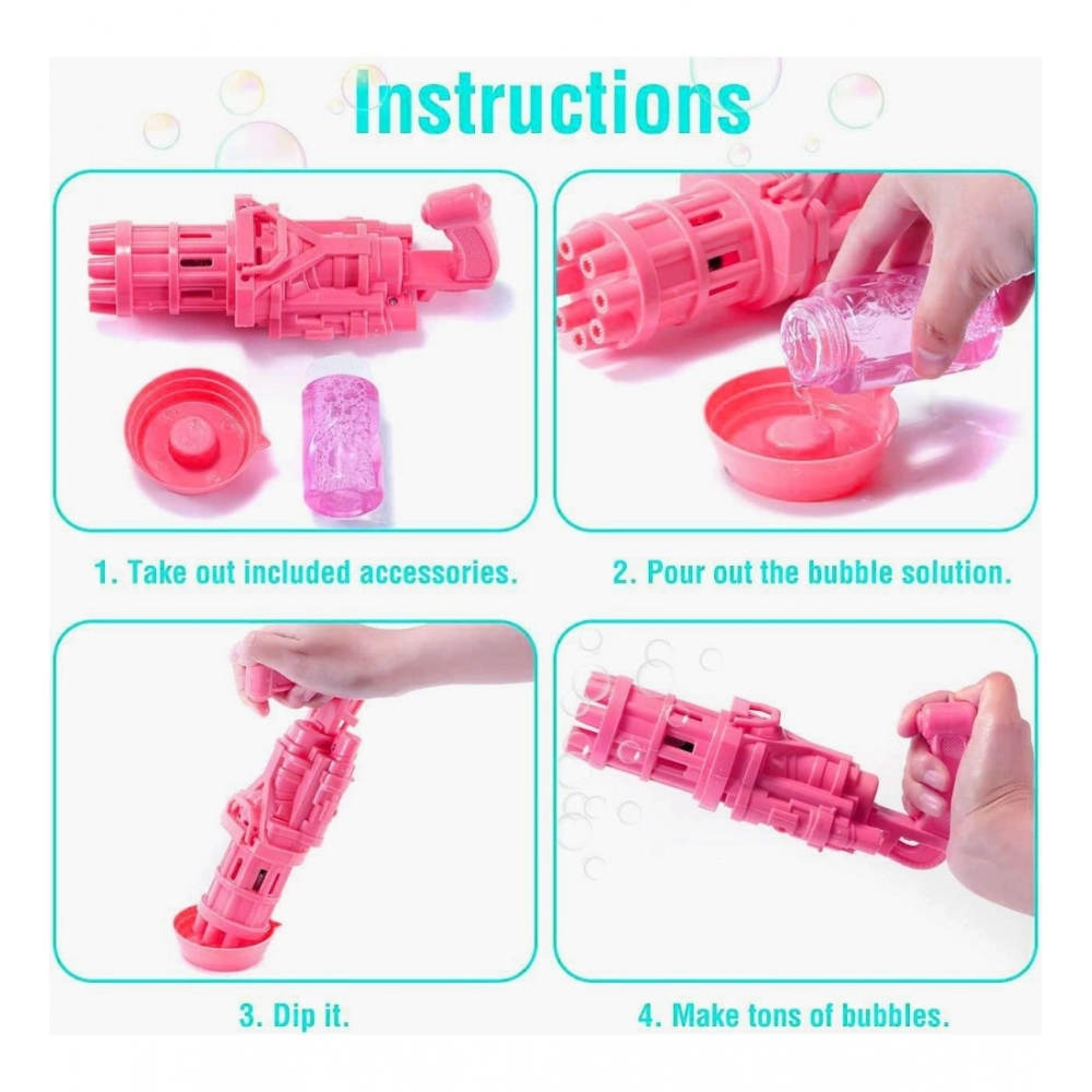 Generic Pack Of_2 Electric Gatling Bubble Gun with 8 Hole For Kids (Assorted) - Image 5