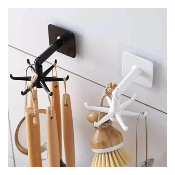 Generic Pack Of_2 360 Degree Rotating Folding Hooks Holder Hanger Rack Wall Mounted (Assorted) - Image 2