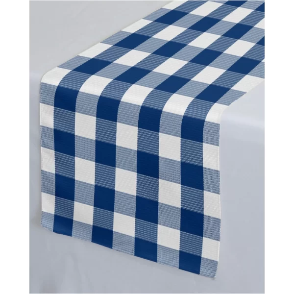 Generic Checked Cotton Table Runners (Royal Blue) - Image 3