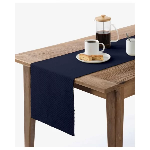 Generic Ribbed Cotton Table Runners (Navy Blue)