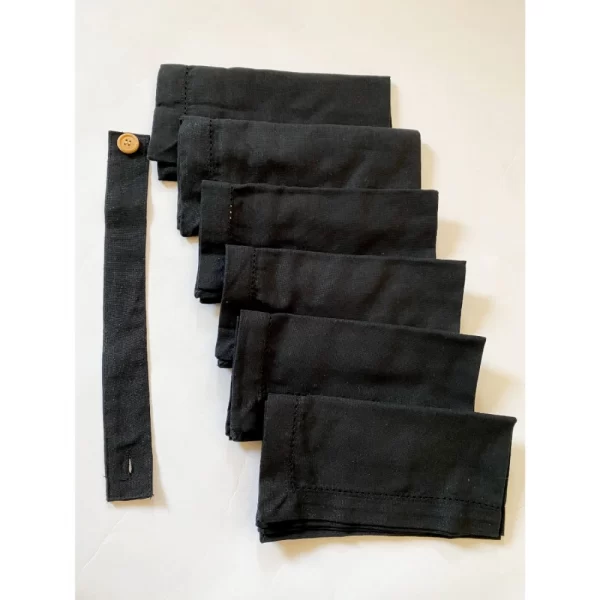Generic Solid Cotton Napkins Sets (Black) - Image 4