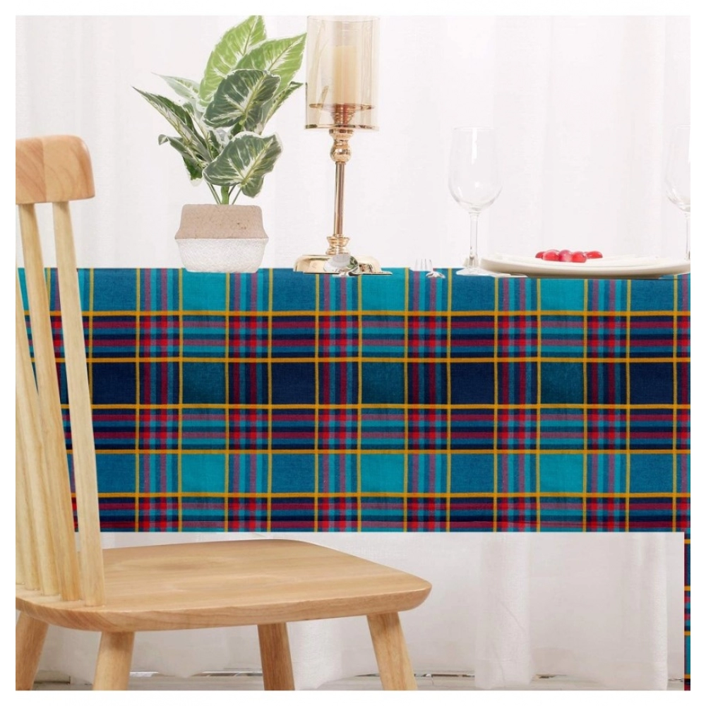 Generic Checked Cotton Checks Table Cloth (Multicolor) - Image 5