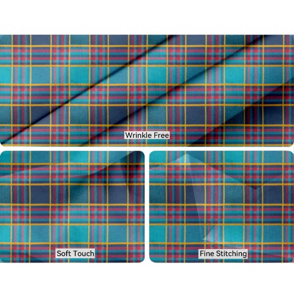 Generic Checked Cotton Checks Table Cloth (Multicolor) - Image 3