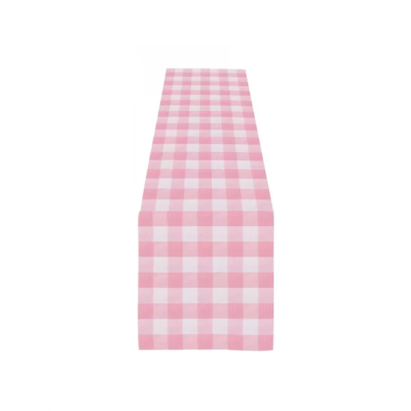 Generic Checked Cotton Table Runners (Baby Pink) - Image 5