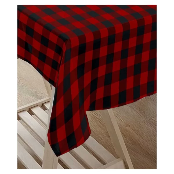 Generic Checked Cotton Checks Table Cloth (Red & Black) - Image 3