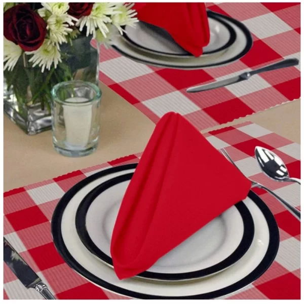 Generic Checked Cotton Place Mats Sets (Red) - Image 3