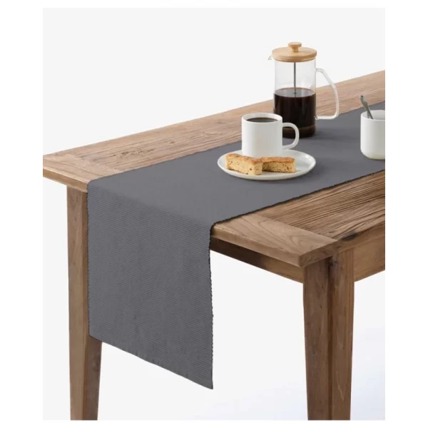 Generic Ribbed Cotton Table Runners (Grey)