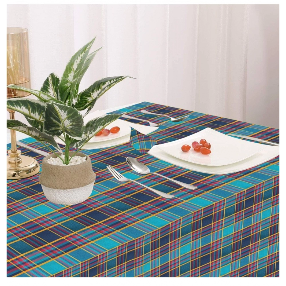 Generic Checked Cotton Checks Table Cloth (Multicolor) - Image 6