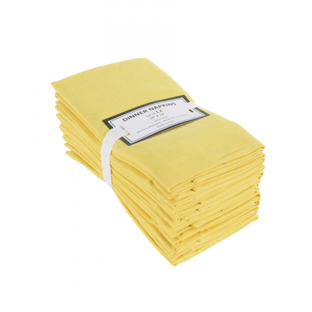 Generic Solid Cotton Napkins Sets (Yellow) - Image 3