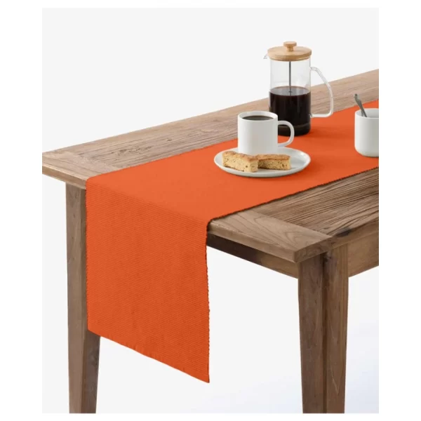 Generic Ribbed Cotton Table Runners (Orange)