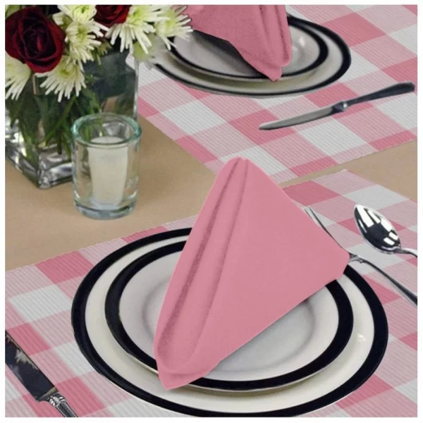Generic Checked Cotton Place Mats Sets (Pink) - Image 3