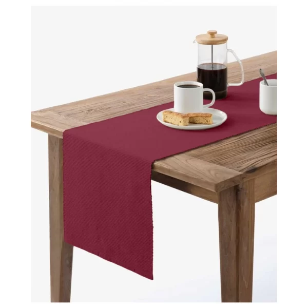 Generic Ribbed Cotton Table Runners (Maroon)