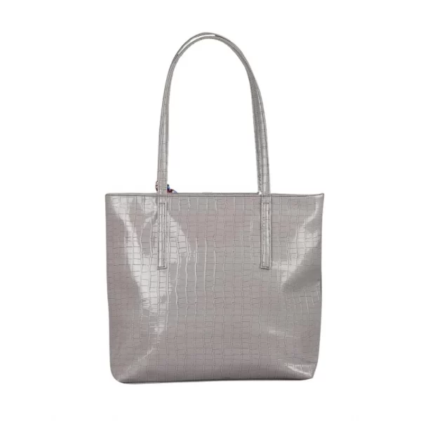 Generic Women's Polyurethane Textured, Croc Shoulder Bag (Grey) - Image 3
