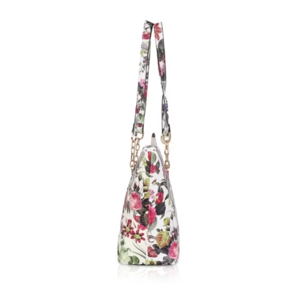 Generic Women's Faux Leather Printed Tote Bag (White Pink) - Image 3