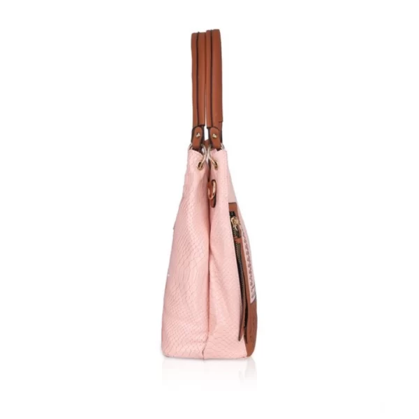 Generic Women's Faux Leather Printed Tote Bag (Pink) - Image 5