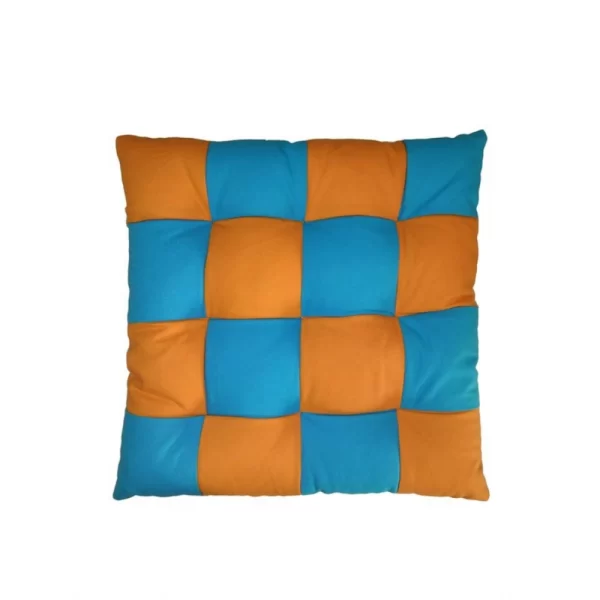 Generic Cotton Blended Solid Chair Cushions (Beige & Orange, Size: 16x16 In) - Image 4