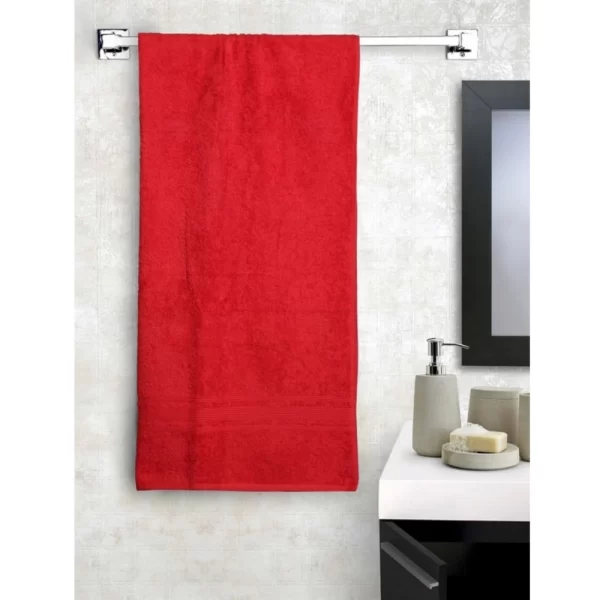 Generic Cotton Striped Bath Towels (Red, Size: 35x71 In) - Image 4