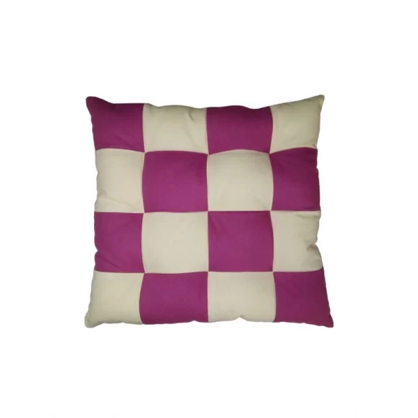 Generic Cotton Blended Solid Chair Cushions (Purple & White, Size: 16x16 In) - Image 4