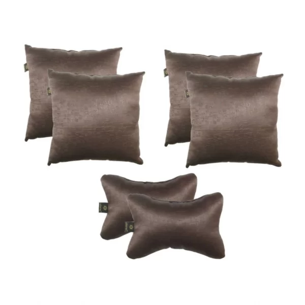 Generic Pack Of_6 Polyester Solid Car Pillow Sets (Grey, Size: 12x12 In)