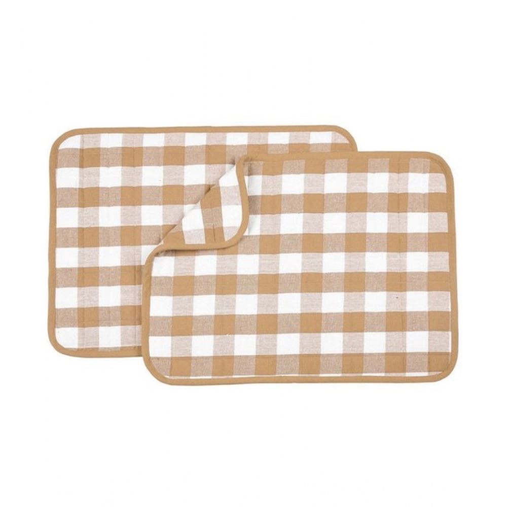 Generic Pack Of_6 Cotton Checkered Kitchen Towel Sets (Beige)