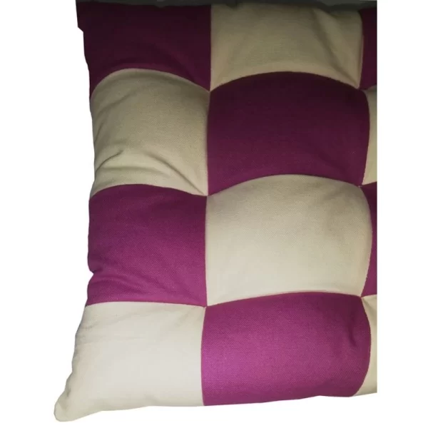 Generic Cotton Blended Solid Chair Cushions (Purple & White, Size: 16x16 In) - Image 2