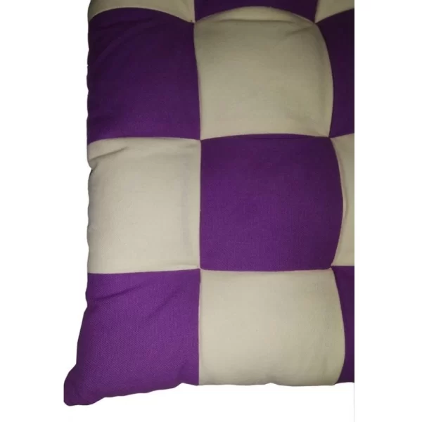 Generic Cotton Blended Solid Chair Cushions (Purple & Beige, Size: 16x16 In) - Image 2